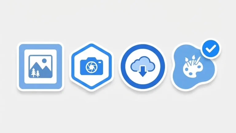 Illustration showing web image file format badges WebP AVIF JPG PNG SVG connected to a web server