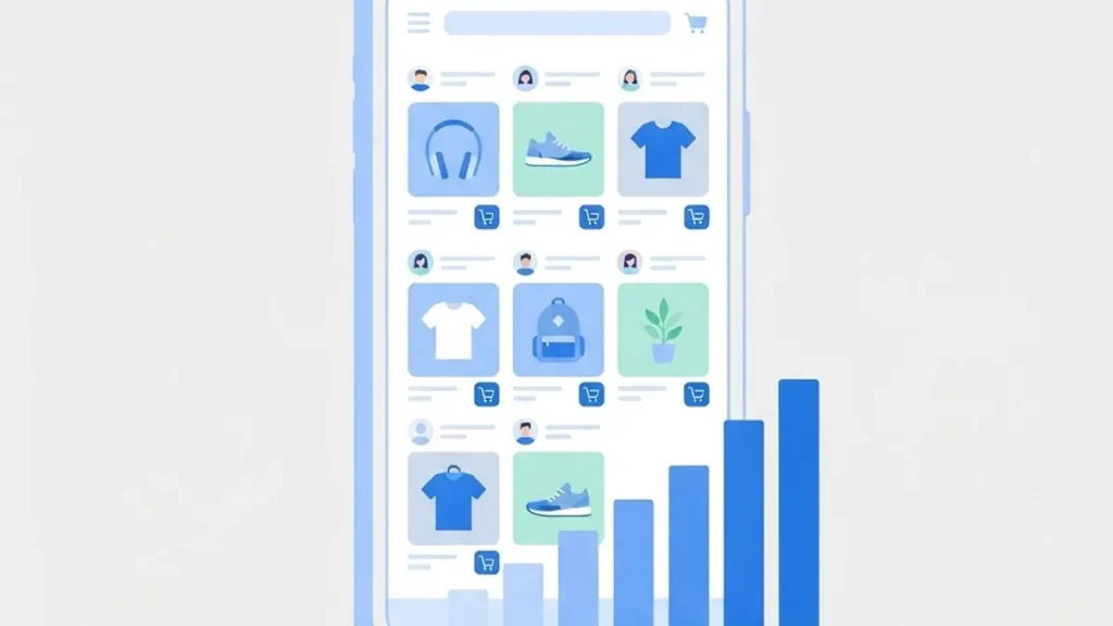 Illustration of optimized ecommerce product photos loading quickly on desktop and mobile browsers.